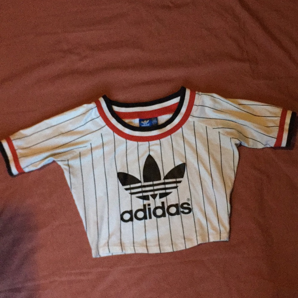 Adidas striped ( baseball ) Crop Top⚾️